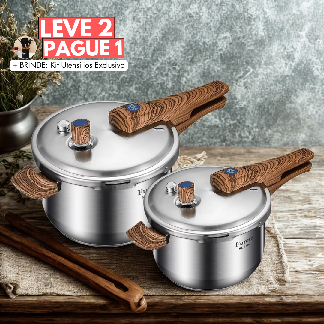 [Leve 2 Pague1] Panela de Pressão Royal Inox - Blindada Contra Explosões + BRINDE: Kit Utensílios