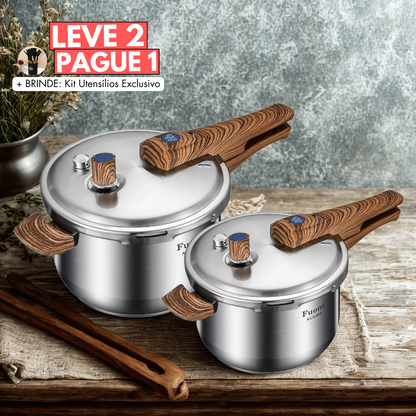 [Leve 2 Pague1] Panela de Pressão Royal Inox - Blindada Contra Explosões + BRINDE: Kit Utensílios