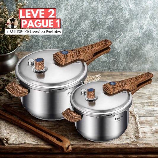 [Leve 2 Pague1] Panela de Pressão Royal Inox - Blindada Contra Explosões + BRINDE: Kit Utensílios