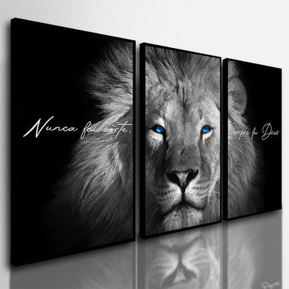Quadros Decorativos Leão Juda Nunca Foi Sorte 122x60 Sala Hd