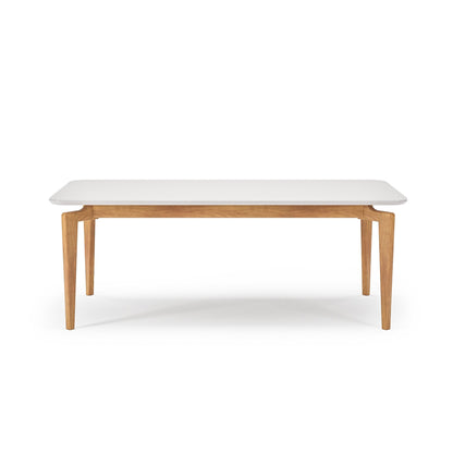 Conjunto de Mesa Oval Oslo com Tampo de Vidro na cor Fendi Base Oval com Cadeiras Alexandria de Telinha no Linho Bege 288