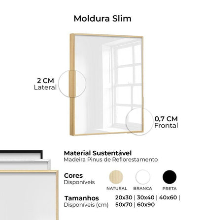 Dupla de Quadros em Vidro Gaivotas Minimalista Vida para Sala  Beleza nos Detalhes Slim Natural - 40x60 - 30x40